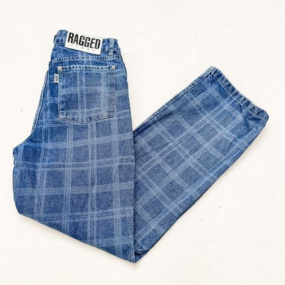 Ragged Plaid Patterned Denim Jeans RJSS21010010DN SIZE 28 - Picture 11 of 11